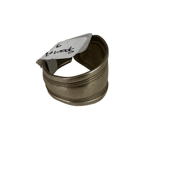 Unisex Size 9 Sterling Silver Plated Spoon Ring - Picture 3 of 7